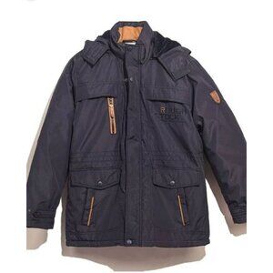 Rough Stock Navy Fur Lined Hooded Winter Jacket